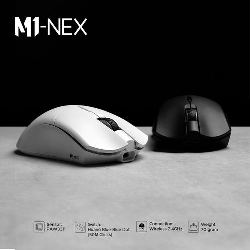 Noir M1-NEX Wireless Lightweight Gaming Mouse PAW3311 - Putih